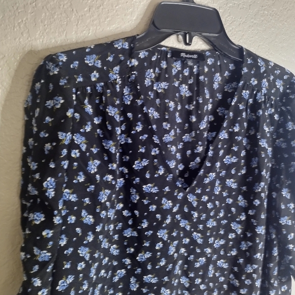 Madewell Silk Cinch-Sleeve Top in Baby's Breath Sz Xl - Picture 3 of 10